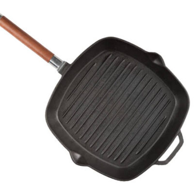 Empty grill pan isolated on white background